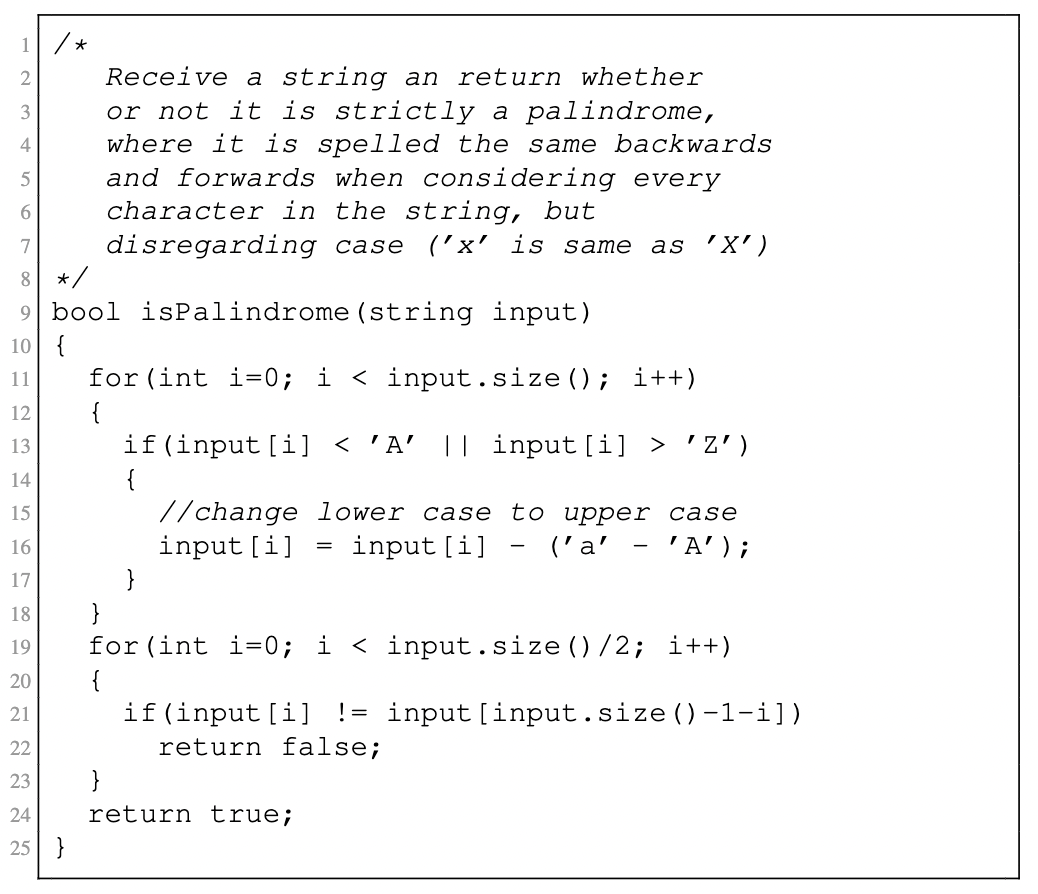 isPalindrome function